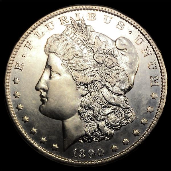 1890-CC Tailbar Morgan Silver Dollar
