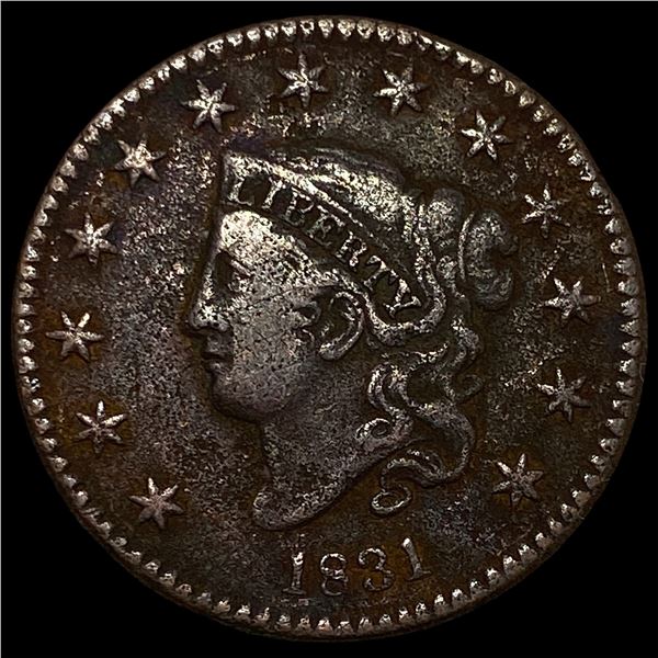 1831 Coronet Head Large Cent NEARLY  UNCIRCULATED