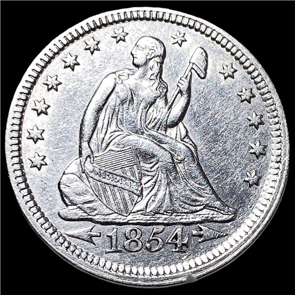 1854 Arrows Seated Liberty Quarter CLOSELY  UNCIRCULATED