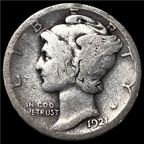 1921-D Silver Mercury Dime LIGHTLY CIRCULATED