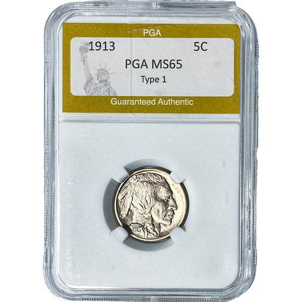 1913 Buffalo Nickel PGA MS65 Type 1