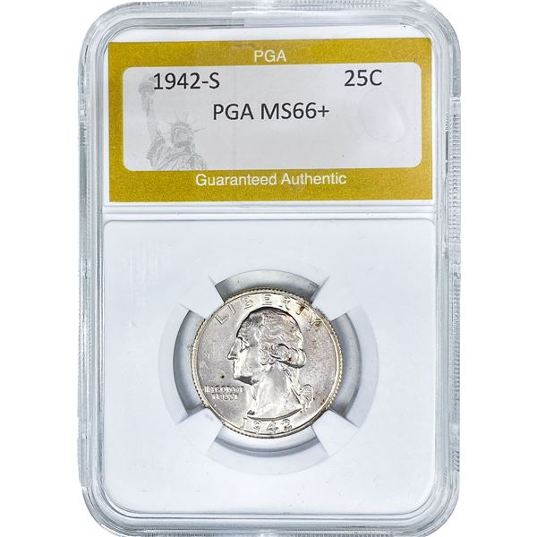1942-S Washington Silver Quarter PGA MS66+