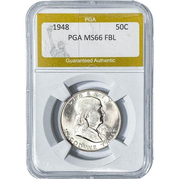 1948 Franklin Half Dollar PGA MS66 FBL