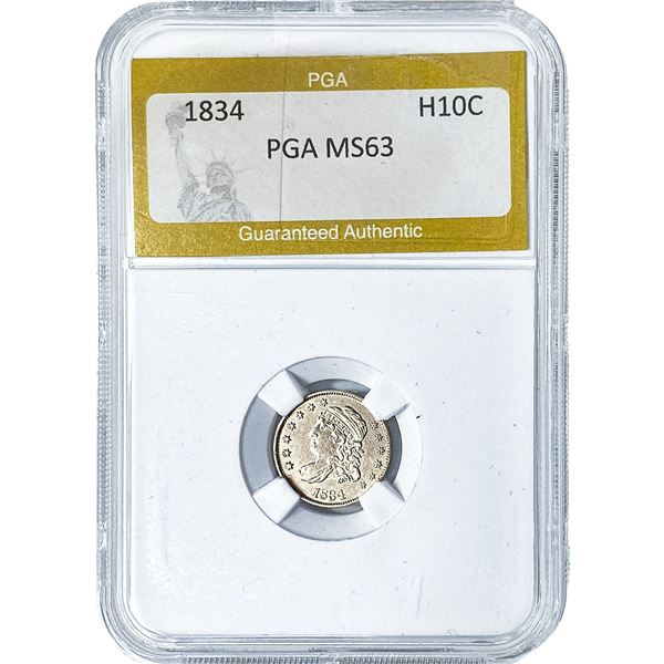 1834 Capped Bust Half Dime PGA MS63