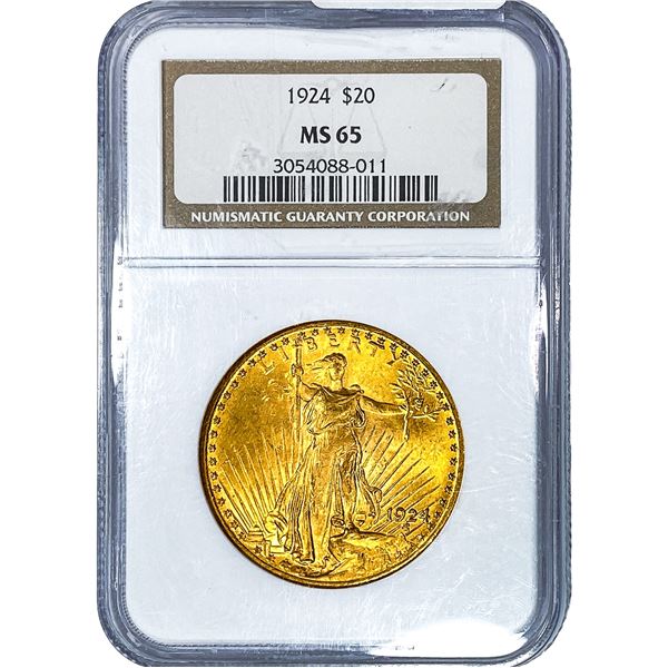 1924 $20 Gold Double Eagle NGC MS65