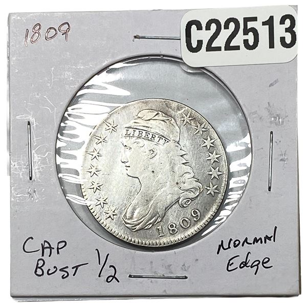 1809 Capped Bust Half Dollar Normal Edge