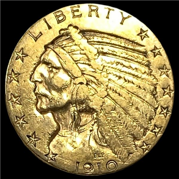 1910 $5 Gold Half Eagle