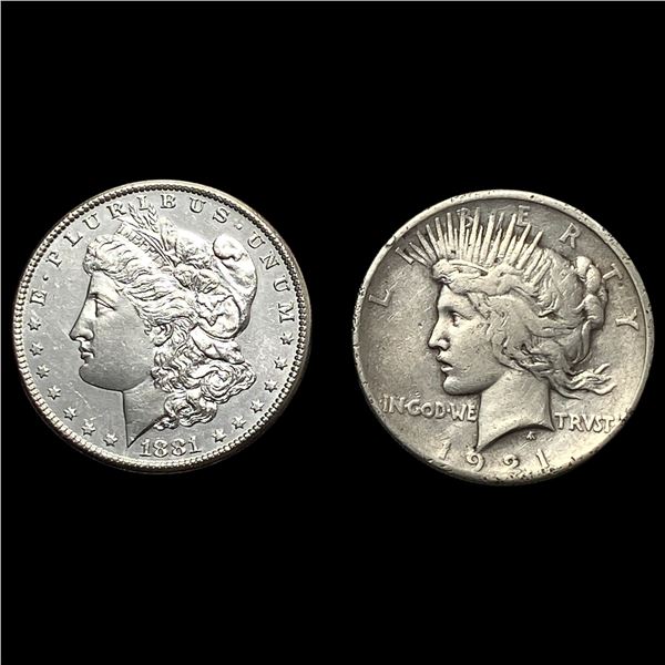 [2] 1881-1921 Morgan & Peace Silver Dollar Lot