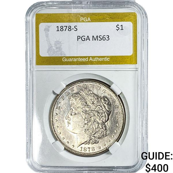 1878-S Morgan Silver Dollar PGA MS63
