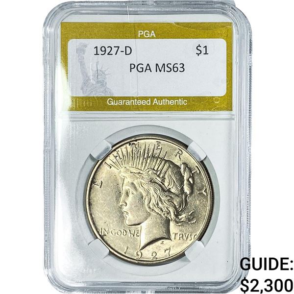 1927-D Silver Peace Dollar PGA MS63