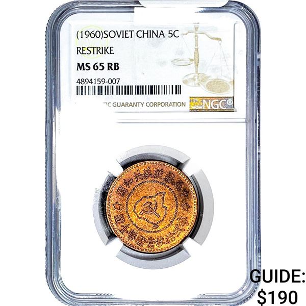1960 Soviet China Cent Restrike NGC MS65 RB