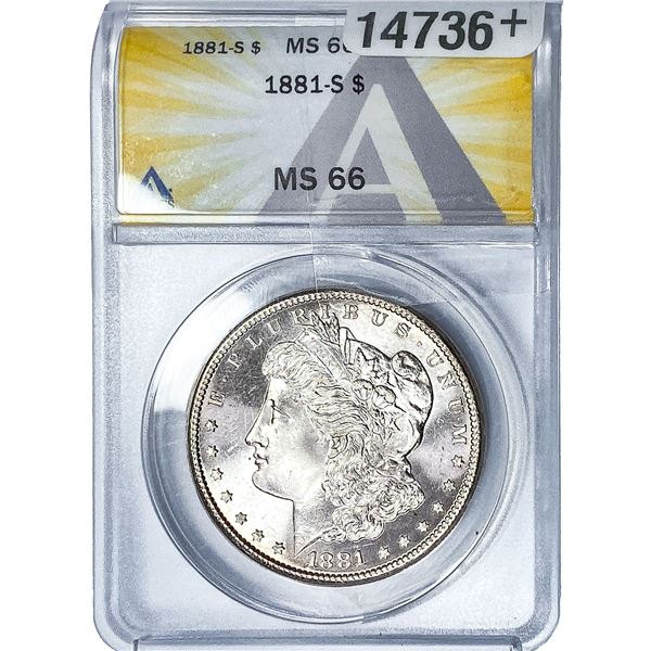 1881-S Morgan Silver Dollar ANACS MS66