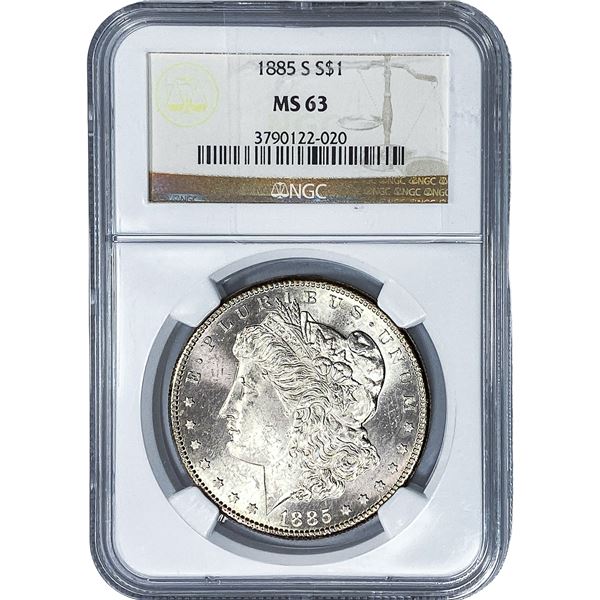 1885-S Morgan Silver Dollar NGC MS63