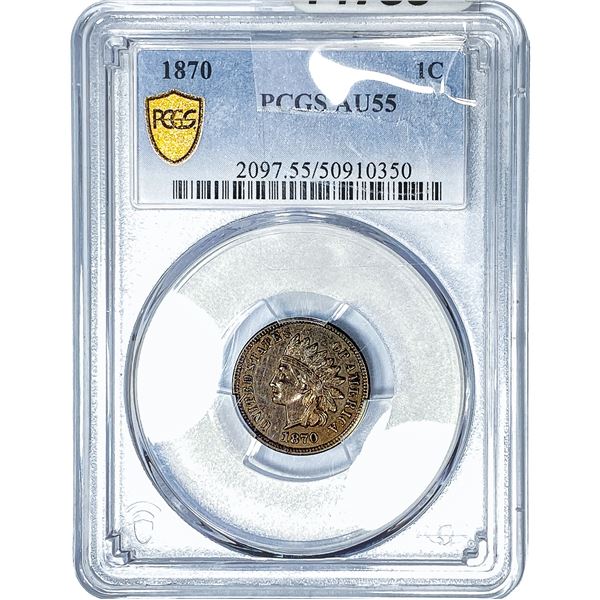 1870 Indian Head Cent PCGS AU55