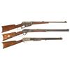 Image 1 : Three Rifles -A) Winchester Model 1895 Lever Action Carbine  B) Marlin Model 1893 Takedown Lever Act