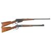 Image 1 : Two Winchester Long Guns -A) Winchester Model 94 Lever Action Carbine  B) Winchester Model 1895 Leve
