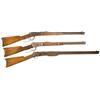 Image 1 : Two Carbines and One Rifle -A) Winchester Model 1894 Saddle Ring Carbine  B) Winchester Model 1892 L