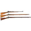 Three Long Guns -A) Sporterized Springfield Armory Model 1879 Trapdoor Rifle  B) Tower Percussion Mu