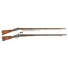 Two Percussion Full Stock Rifles -A) Unidentified Percussion Conversion Rifle with Bayonet  B) U.S. 