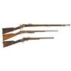 Image 1 : Three Long Guns -A) Remington Rolling Block Military Rifle  B) Colt Small Frame Lightning Slide Acti