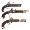 Image 1 : Three Antique Pistols -A) European Flintlock Pistol  B) Unmarked Flintlock Pistol  C) French Model 1