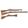 Image 1 : Two Blunderbusses and One Percussion Rifle -A) Flintlock Blunderbuss  B) Thompson Center Hawken Perc