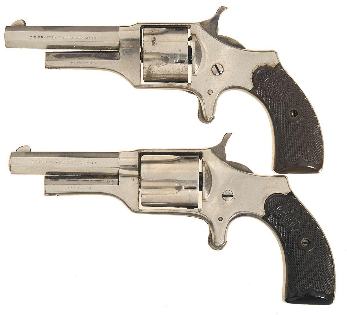 Swing Revolver Two Shattuck Swing-Out Cylinder Pocket Revolver -A) Shattuck Pocket ...