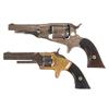 Image 1 : Two Antique Revolvers -A) Remington New Model Pocket Percussion Revolver  B) Smith & Wesson Model No