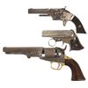 Image 1 : Three Antique Handguns -A) Smith & Wesson Model Number 1 2nd Issue Single Action Revolver  B) Reming