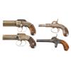 Image 1 : Four American Percussion Handguns -A) Manhattan Arms Small Frame Pepperbox Pistol  B) Allen Pepperbo