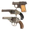 Image 1 : Two Revolvers, One Pocket Pistol and a Sword -A) Mossberg Brownie Double Action Pocket Pistol with L
