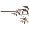 Image 1 : Six Revolvers and One Pocket Rifle -A) Iver Johnson Hammerless Safety Double Action Revolver  B) Ive