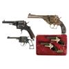 Image 1 : Three Revolvers and Two Derringers -A) Italian Model 1889 Enlisted Model Double Action Revolver  B) 