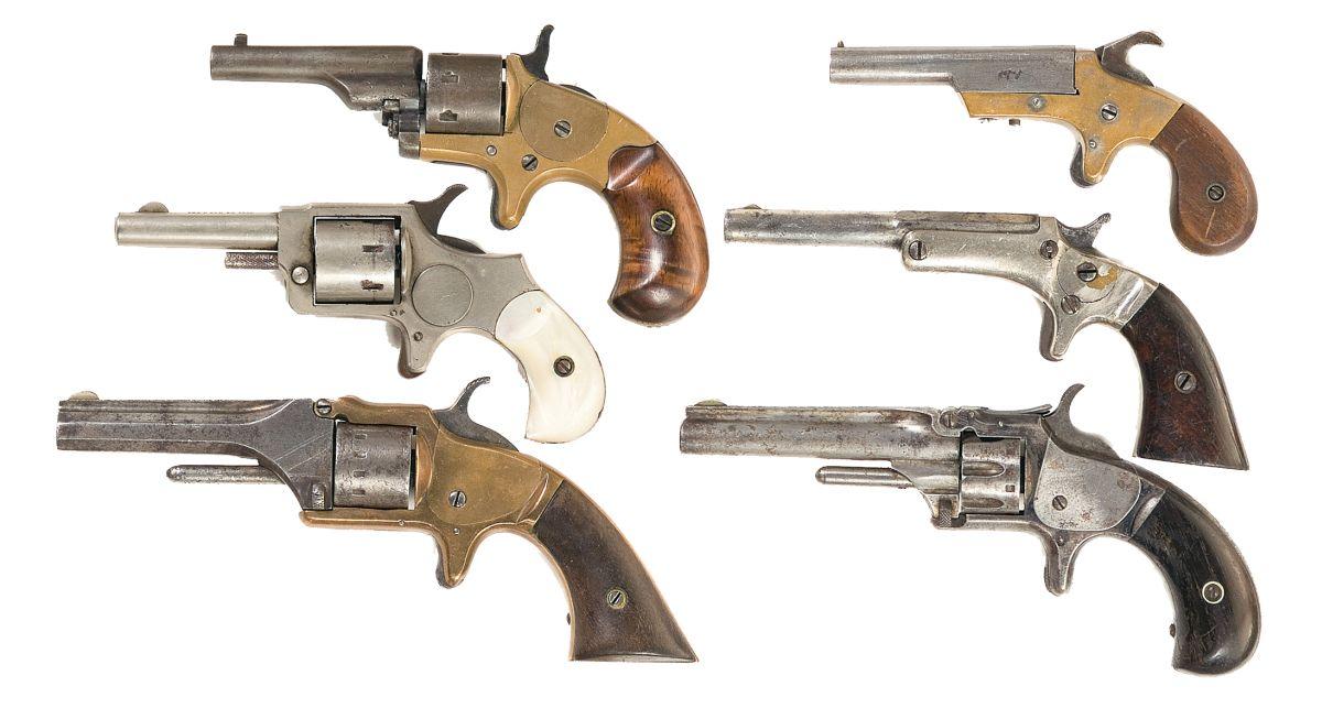 Four Pocket Revolvers & Two Pocket Pistols -A) Colt Open Top Pocket ...