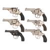 Image 1 : Six Double Action Revolvers -A) Harrington & Richardson Top Break Double Action Revolver  B) Harring