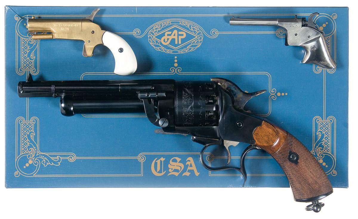Three Pistols -A) Traditions Vest Pocket Derringer B) Pedersoli Replica ...