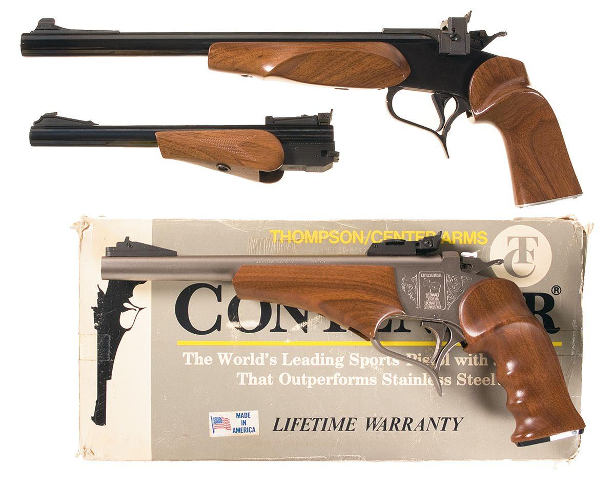 Contender Rifle Two Thompson Contender Single Shot Pistols -A) Thompson Center ...