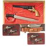 Image 1 : Five Handguns, Two Knives and a Case -A) Cased High Standard Reproduction Schneider & Glossick Percu