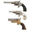 Image 1 : Three Antique Handguns -A) Custom Engraved Hopkins and Allen Czar Pocket .22 Caliber Revolver  B) Co