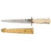 Image 1 : Unmarked Dagger with Ivory Grip and Gold Finished Sheath