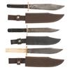 Image 1 : Three Sheffield Production Damascus Bowie Knives with Sheaths