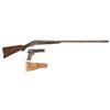 Image 1 : One Shotgun and a Colt Pistol -A) Engraved Alfred Hollis Double Barrel Hammer Shotgun  B) U.S. Colt 