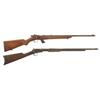 Image 1 : Two Winchester Rifles -A) Winchester Mode 57 Bolt Action Rifle  B) Winchester Model 1890 Slide Actio