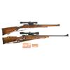 Image 1 : Two Bolt Action Long Guns -A) Mannlicher Model 1903 Bolt Action Carbine with Sling, Scope and Dies  
