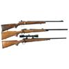 Image 1 : Three Bolt Action Rifles -A) Marlin Model 100 Bolt Action Rifle  B) Remington Model 700BDL Varmint B