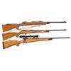 Image 1 : Three Rifles -A) Remington Model 700 BDL Bolt Action Rifle  B) Weatherby Mark XXII Semi-Automatic Ri
