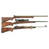 Image 1 : Three Bolt Action Rifles -A) Winchester Model 75 Target Bolt Action Rifle  B) Custom Pre-64 Winchest