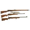 Image 1 : Three Rifles -A) Schmidt Rubin Model 1911 Straight Bolt Action Rifle with Bayonet  B) Savage Arms Mo