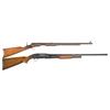 Image 1 : One Shotgun and One Rifle -A) Winchester Model 1890 Slide Action Rifle in 22 Long Rifle  B) Winchest