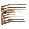 Image 1 : Four Shotguns, Three Rifles & One Carbine -A) Unmarked Contemporary Plains Percussion Rifle  B) Unma